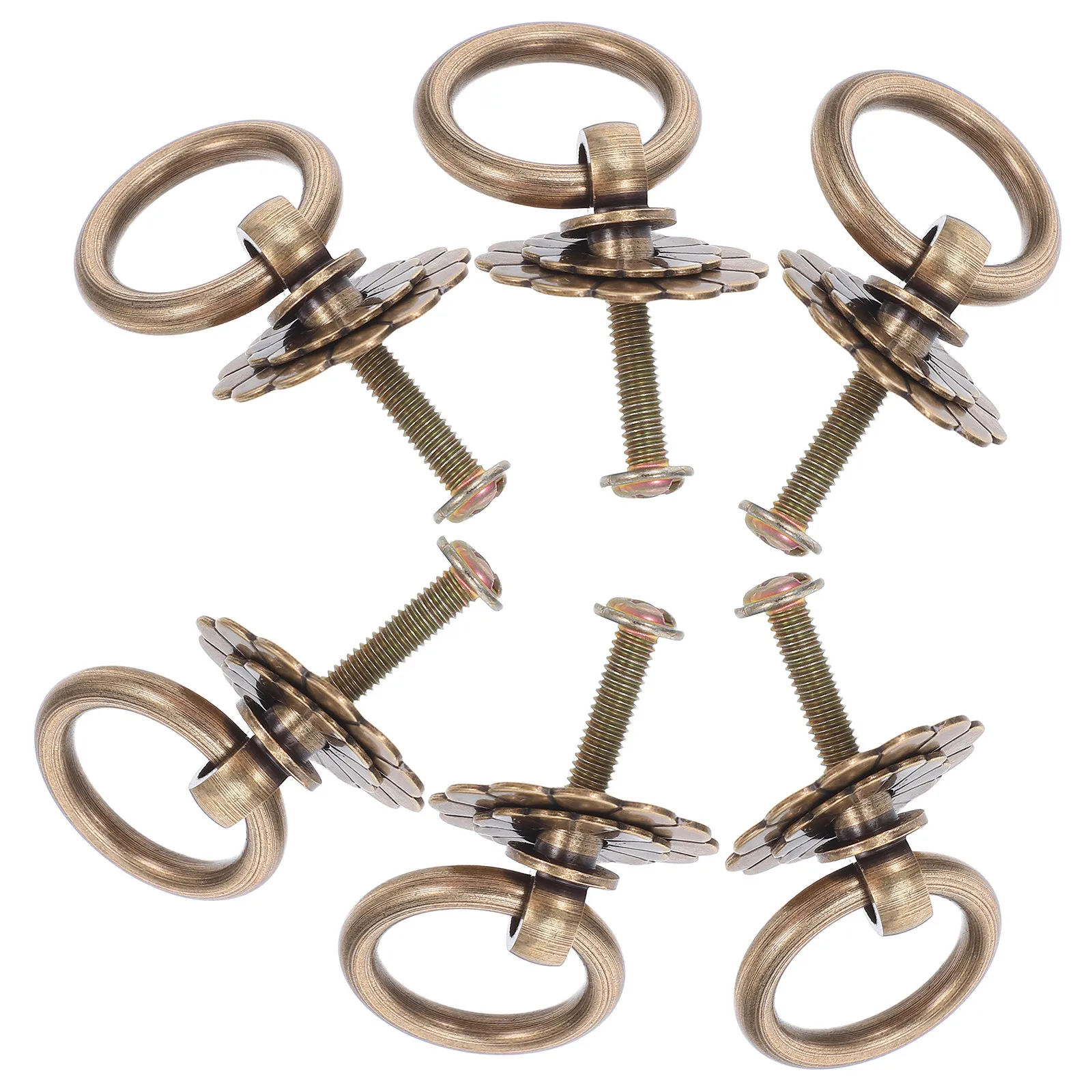 6Pcs Brass Flower Drawer Knobs Vintage Cabinet Handles Elegant Floral Design Comfort Grip Easy Install for Farmhouse Modern