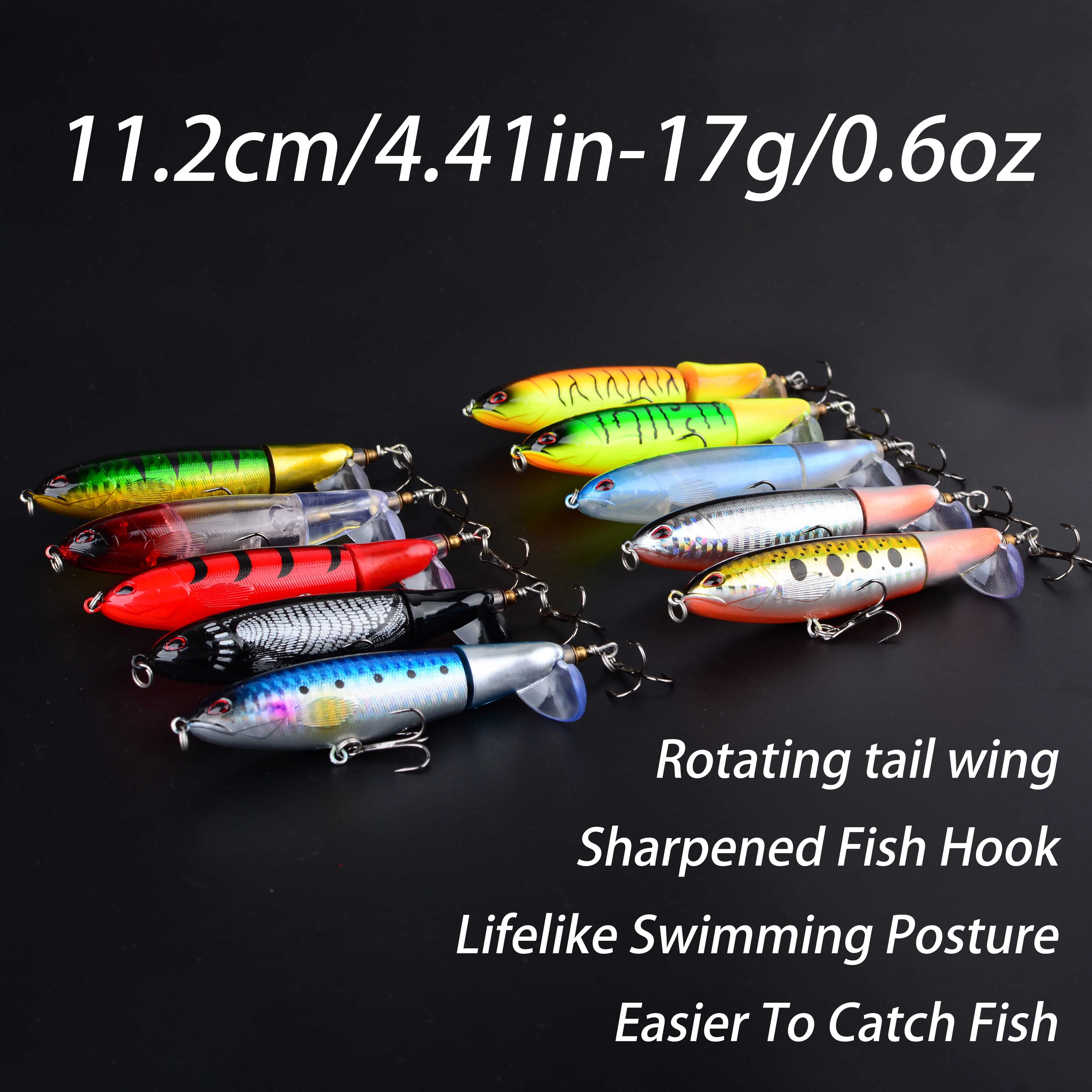 10 قطعة Whopper Plopper توبواتر الصيد السحر مجموعة الدورية الذيل ل باس بايك تشوب الصيد اكسسوارات الطعم الثابت
