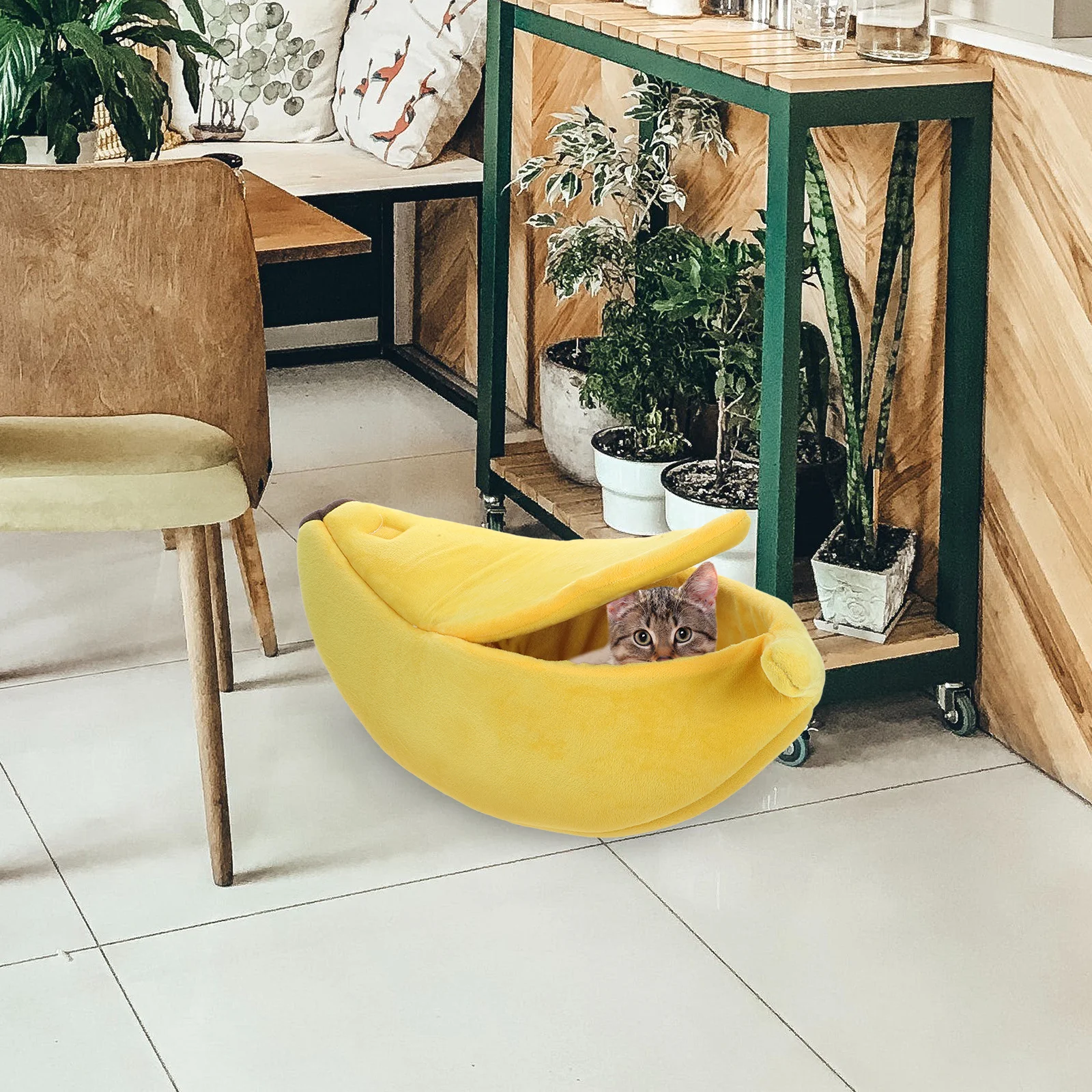 

Dog Warm Nest Sized Cat Bed Pet Banana for Dogs to Hide Indoor Leisure Fruit Cozy Hideaway Keep