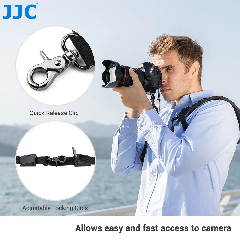 JJC Arac Swiss Camera Shoulder Strap Quick Release for Canon R8 10R R5 Mark II R6 Nikon Z6 D5300 Sony A9III A7IV A7III ZVE10 ZV1