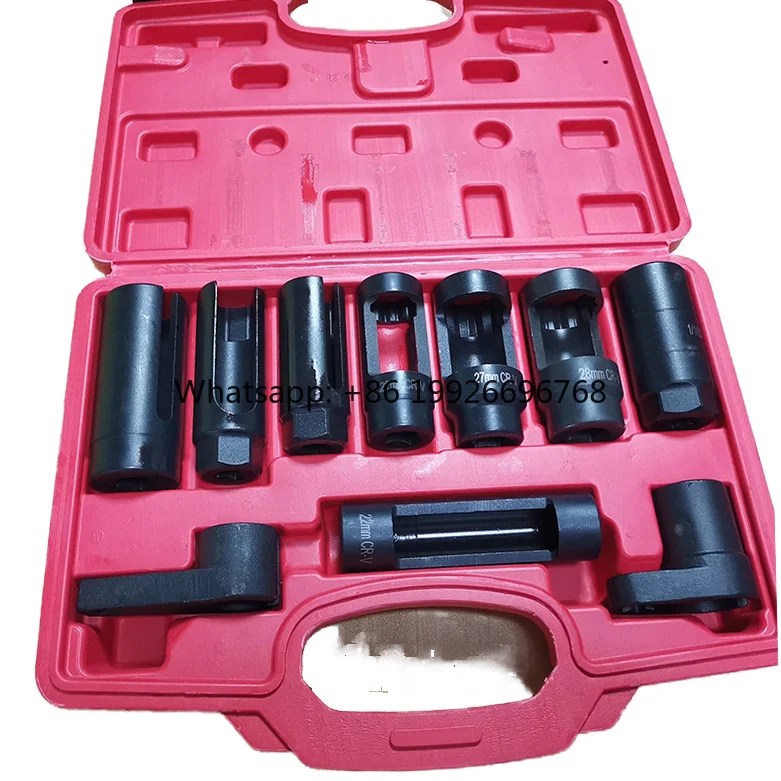 

High-quality 10-piece CRV Oxygen Sensor Socket Set, Automotive Oxygen Sensor Open-end Sockets, specialized Tools