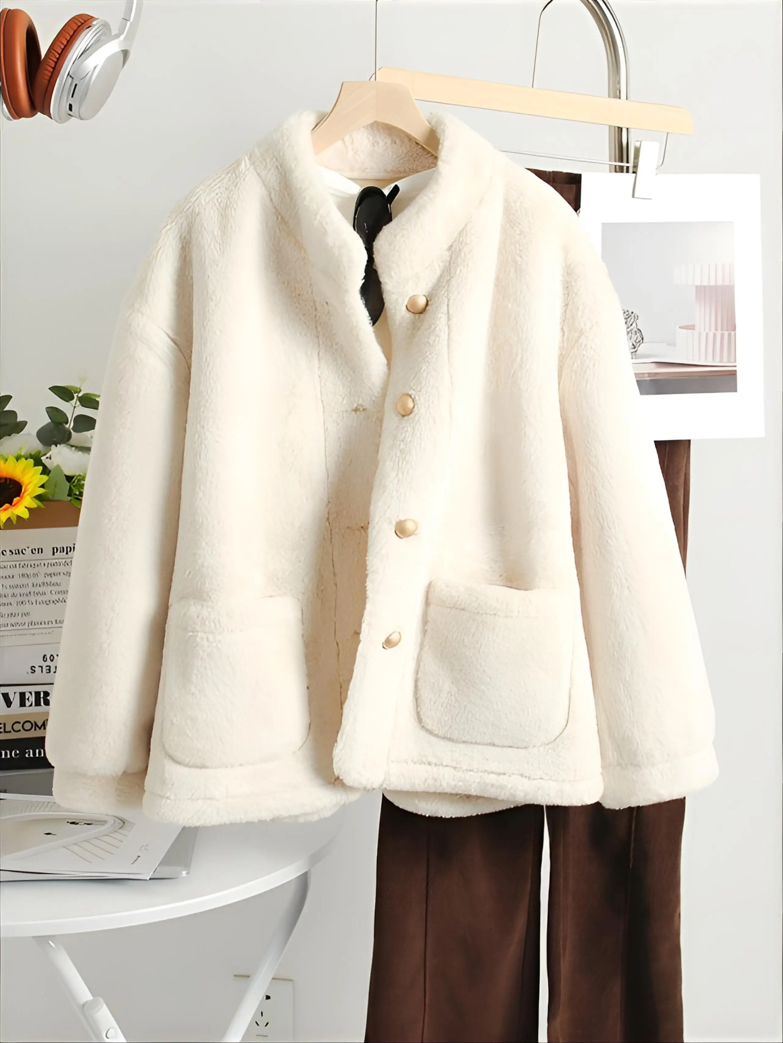 

Lamb Wool Jacket Women Y2K Wavy Undulating Rippling Billowing Surging Flowing Fluctuating Oscillating Vibrating Pulsating Ladies