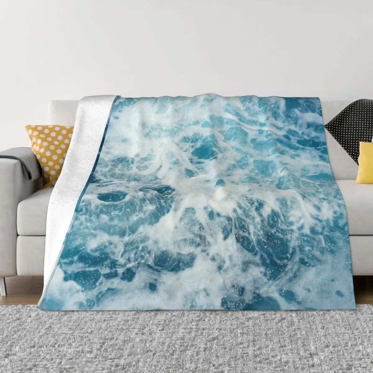 Sea Waves In The Ocean Quilt Bedroom Blankets & Throws Thin Wadding Blanket Throw Blanket