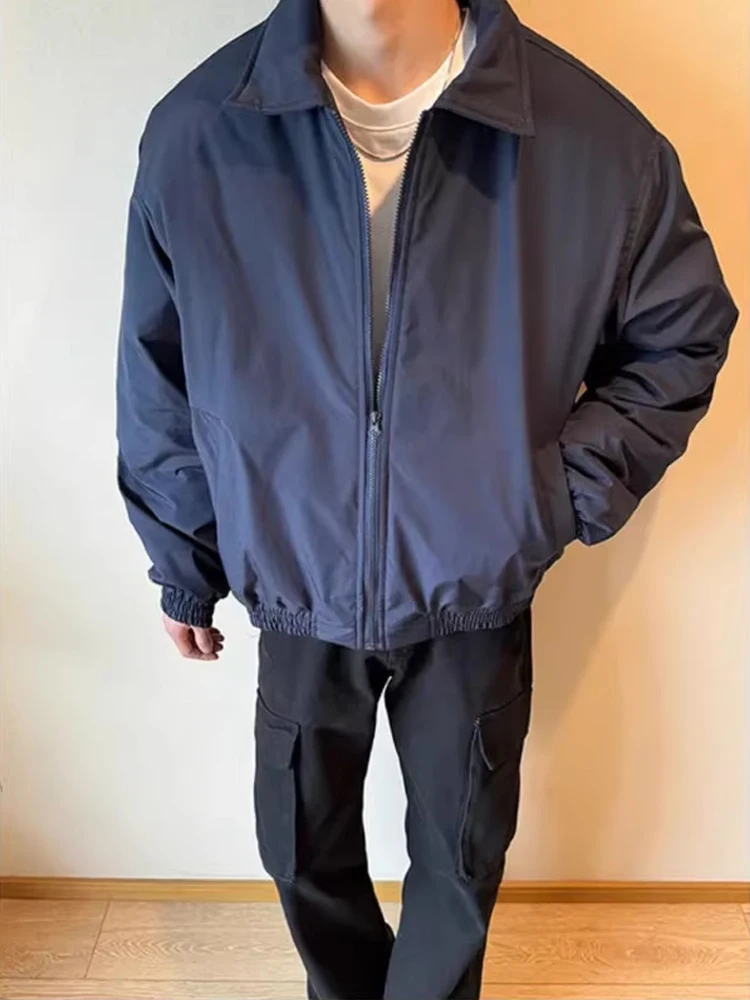 

American Sle Tee-Proof Jaet Cotton Clothes for Men Thiened Cleanfit High-End Feel Collar Cotton Coat