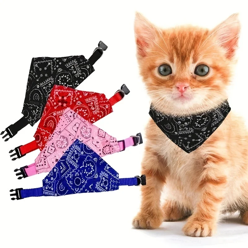Adjustable Triangular Bandage For Pet Dog Cat Washable Scarf Bandana Collar Bibs Cat Neck Decor Birthday Party Dress Up