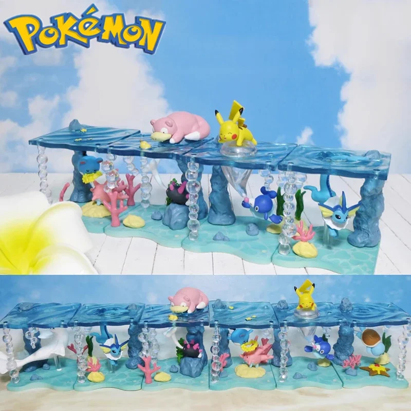 

Pokemon Model Aquarium Underwater World Series Kawaii Children's Toy Pikachu Squirtle Slowpoke Dewgong Doll Birthday Gift