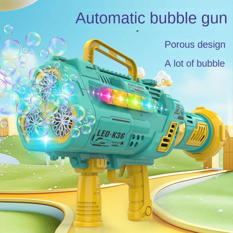 36 Hole Rocket Space Bubble Gun Soap Bubbles Machine Electric Automatic Guns Wedding Outdoor Games Party Toys for Boys Girls