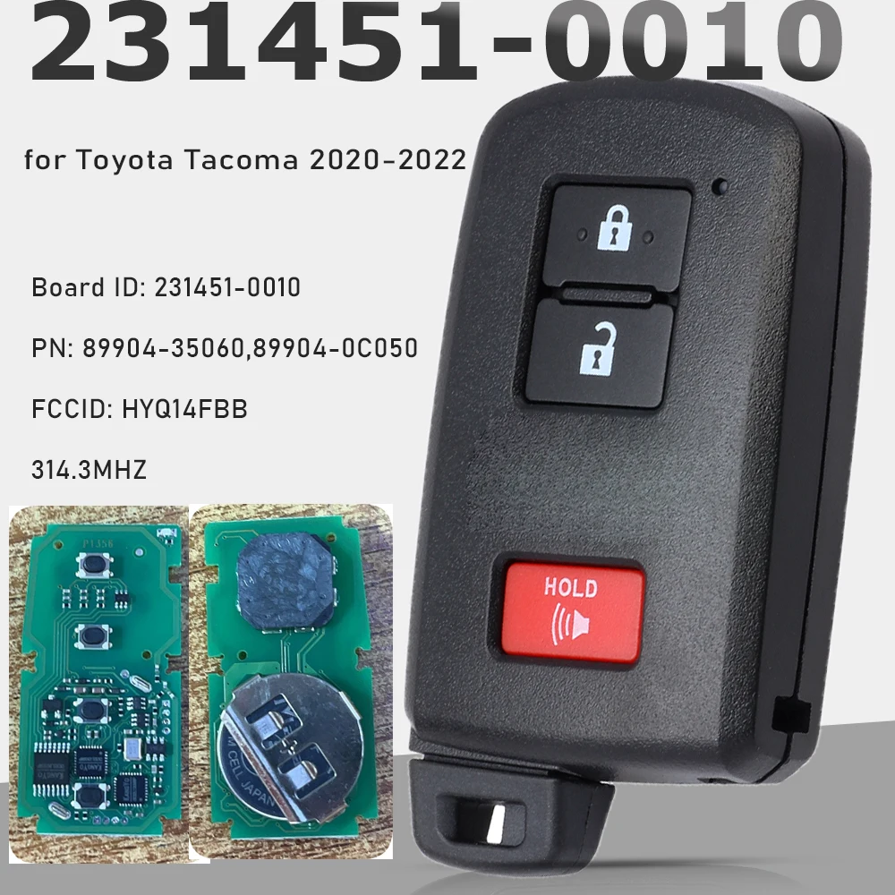 

KEYECU 0010-G Board HYQ14FBB 314,3 МГц Keyless Go для Toyota Tacoma 2020 2021 2022 Smart Key Remote Fob