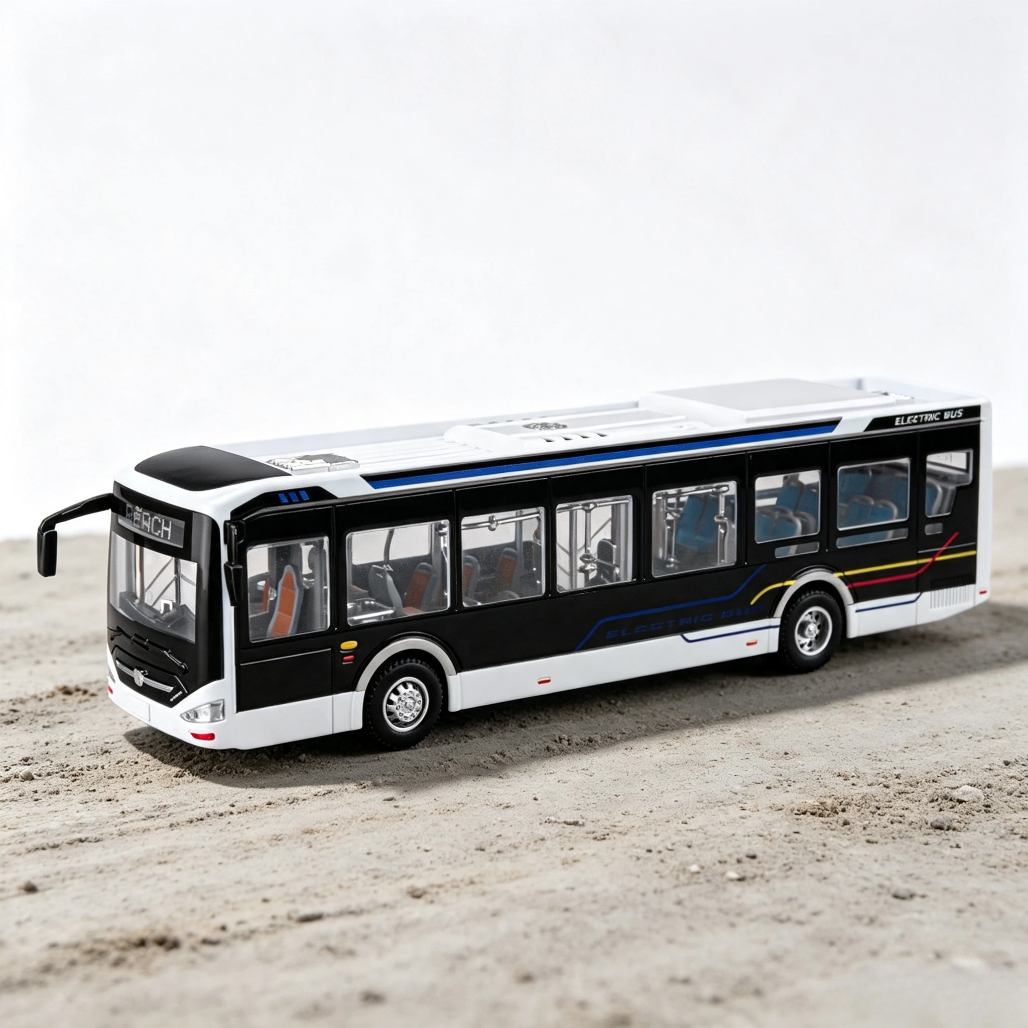Alloy Electric Tourist City Traffic Bus Large Size Model Passenger Car Model Metal Toy Business Bus Model Sound Light Gifts