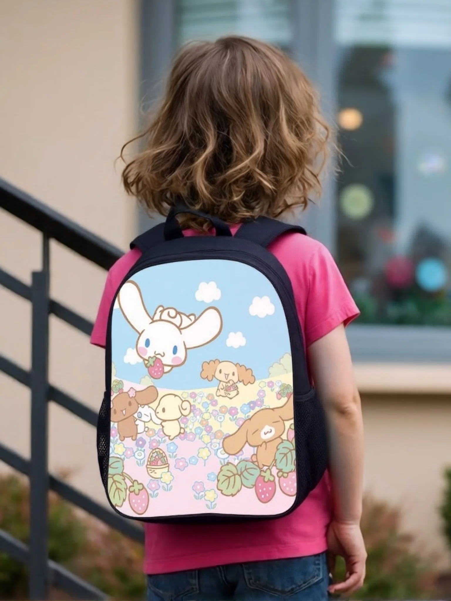 

Elementary Kid Cinnamoroll Backpack Wear Resistant Canvas Knapsack Cute Schoolbag for Girls Best Gift