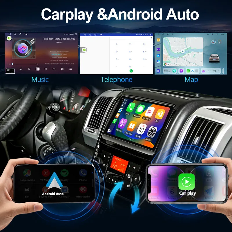 MeiHua For Fiat Ducato 2011 Car Radio Android 14 Multimedia Video Player CarPlay Auto 4G GPS Stereo Navigation tereo Head Unit