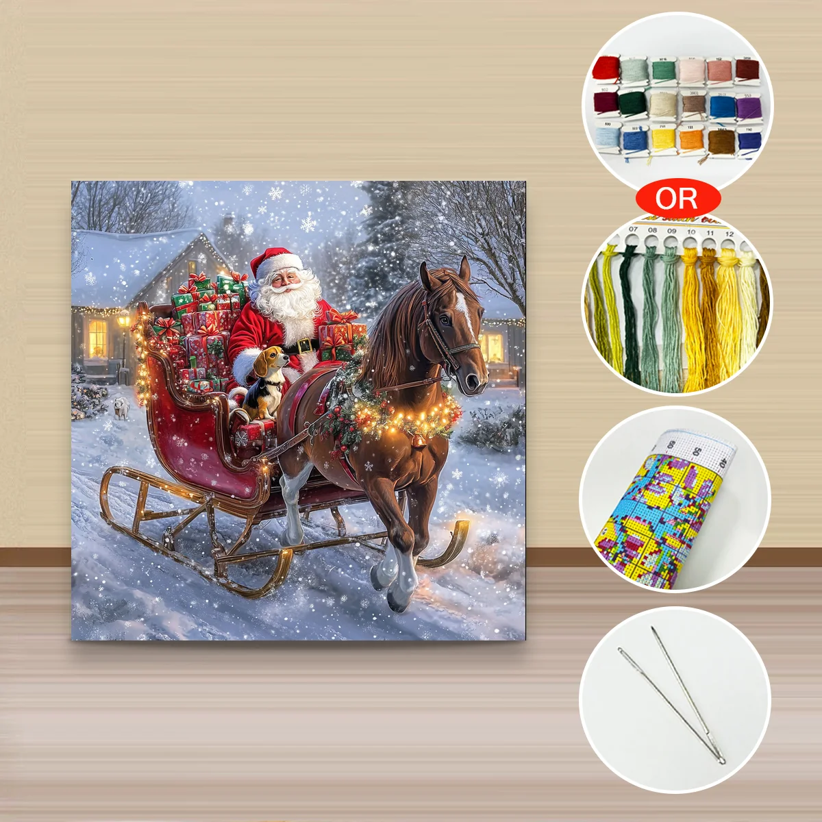 1 Stück 40x40 cm/15,74 Zoll, 11Ct/14Ct Kreuzstich-Set, DIY Valentinstagsgeschenk, Stickerei-Set für Festivals. – Detail 3