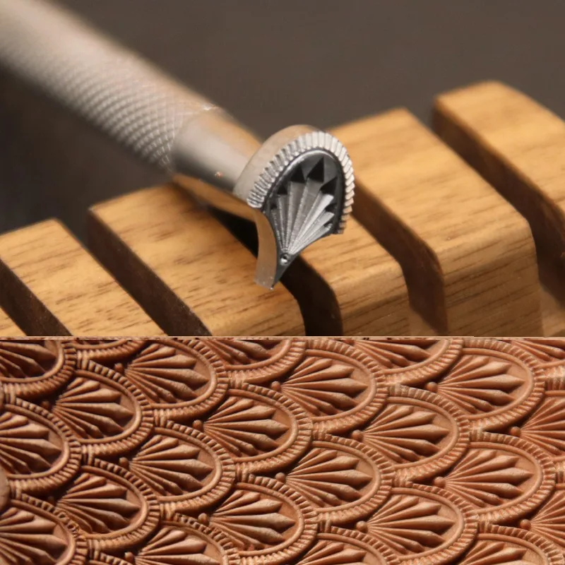 

Штамп для вырезания по коже, штамп из нержавеющей стали 304 с радиоактивным узором в виде ракушки, пробойник для металла, штамповка, штампы для рукоделия, 9x13 мм