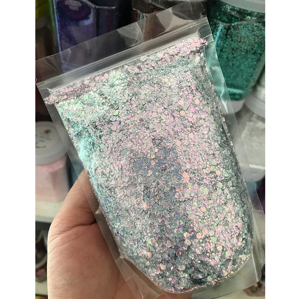 10g/Bag PPZ 3D Bubble Bead Glitter Iridescent Flakes Sparkly Glitter for Resin DIY Nail Art Supplies Decoration Accessories