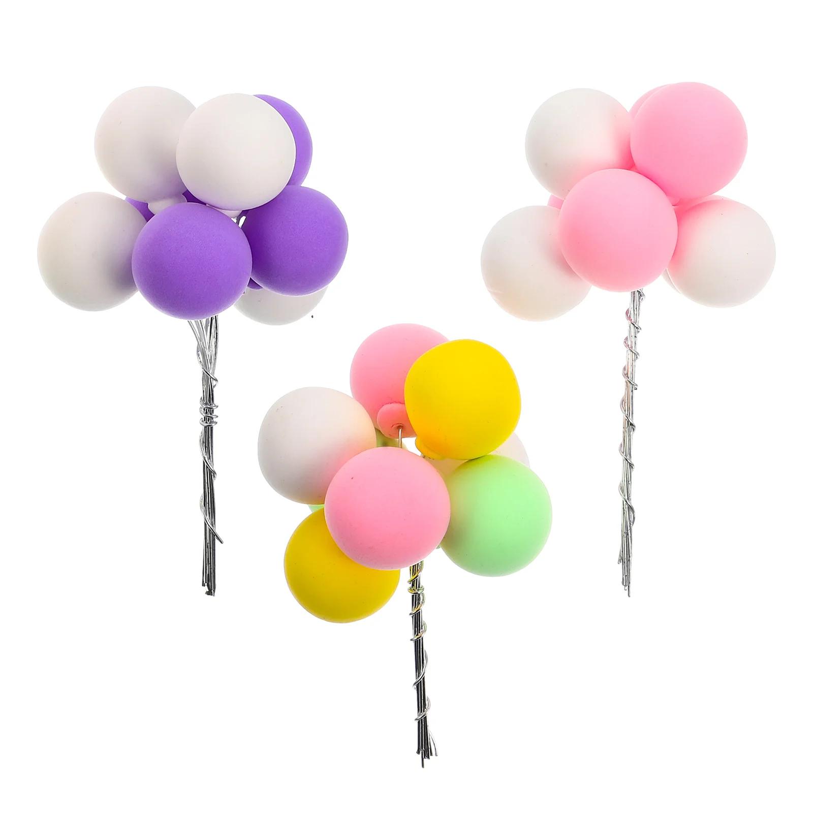 

3Pcs Birthday Balloon Decoration Delicate Light Foam Cake Picks Party Dessert Toppers Lovely Cake Balloon Ornaments