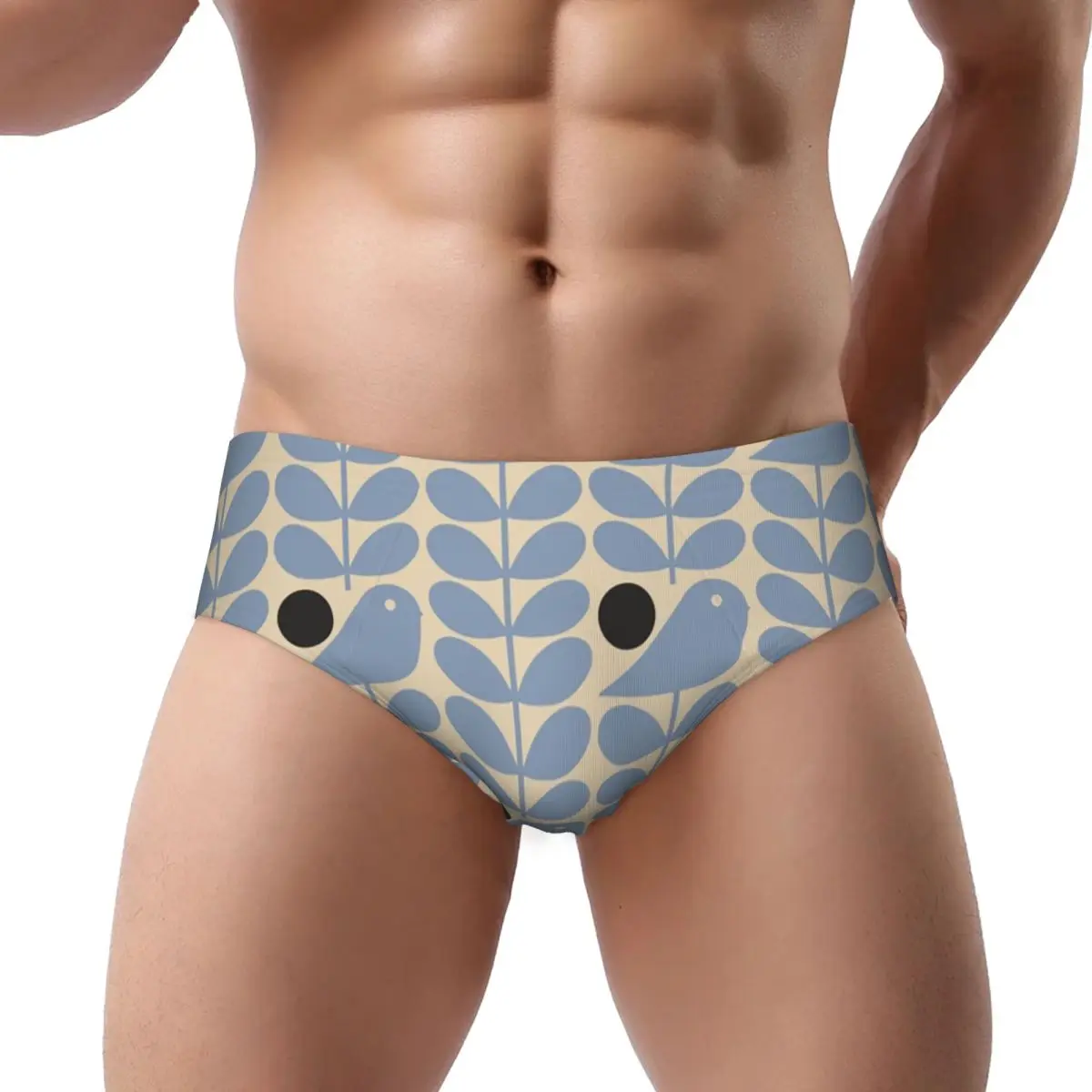 

Custom Men's Orla Kiely Early Bird Panties Underwear Male Stretch Scandinavian Floral Briefs Underpants
