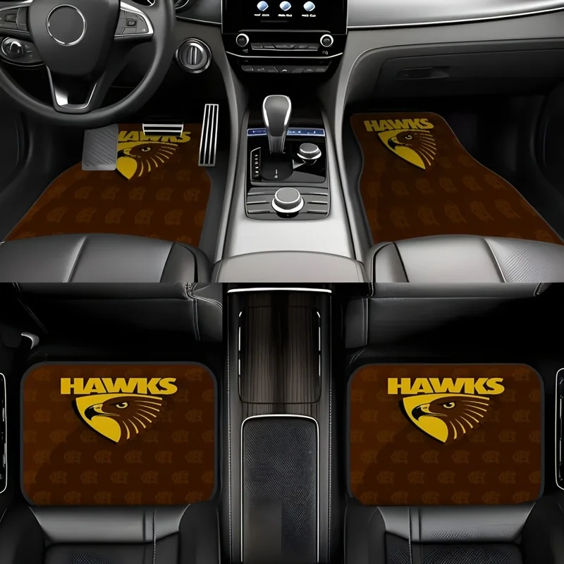 4 قطع من سجادات أرضية السيارة الأنيقة مع المطبوعات، تتميز بتصميمات ثنائية الأبعاد التي ترفع داخل سيارتك، متوافقة مع سيارتهم المختلفة #5