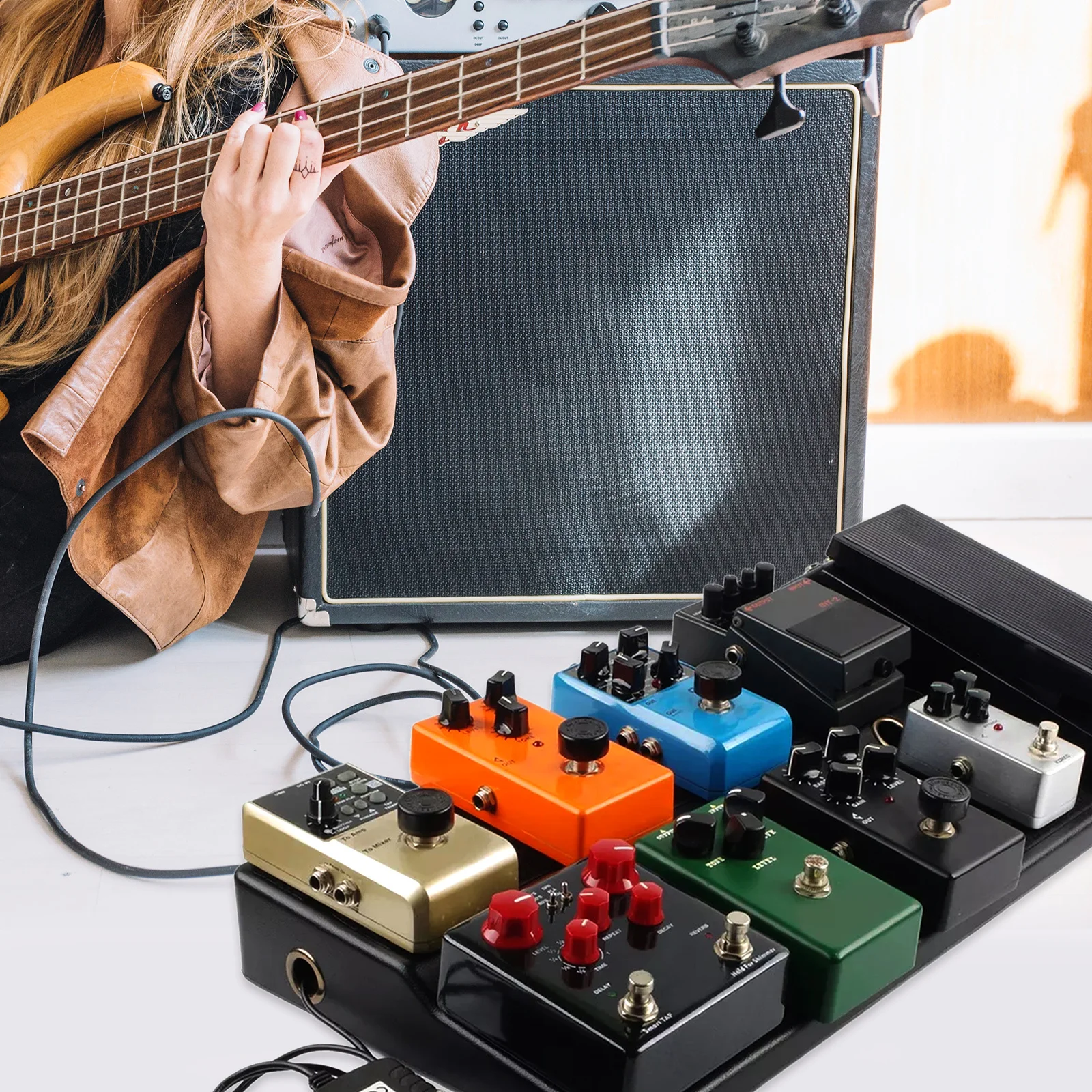 기타 이펙터 플랫폼 안전한 페달 장착 가볍지만 견고한 유연한 레이아웃 리허설 투어 및 무대에 적합