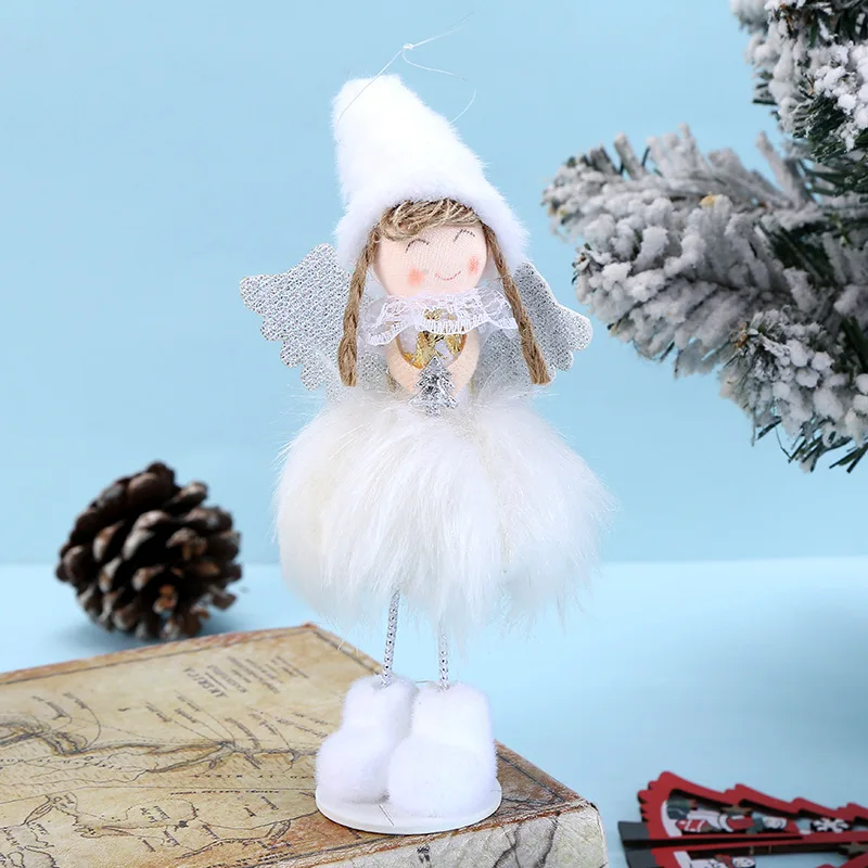 Cross-border cartoon feather angel doll  Christmas decoration supplies, children's creative plush doll ornament