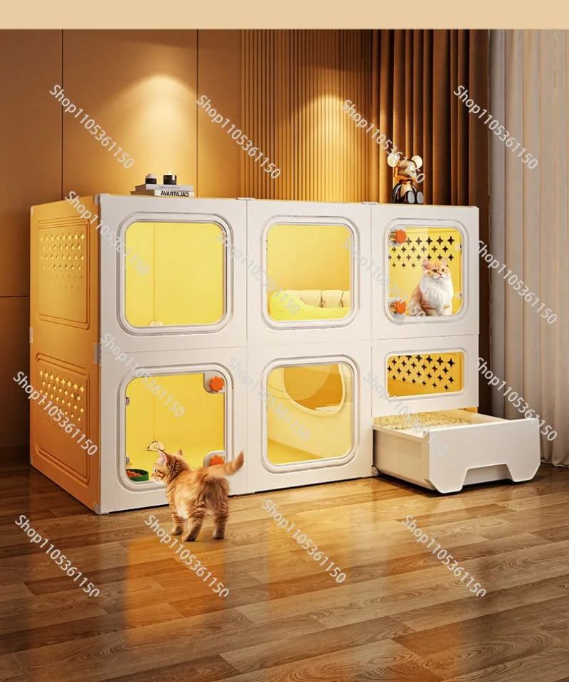 Cat cage villa nest toilet integrated small cabinet cat house one room one bathroom one living room