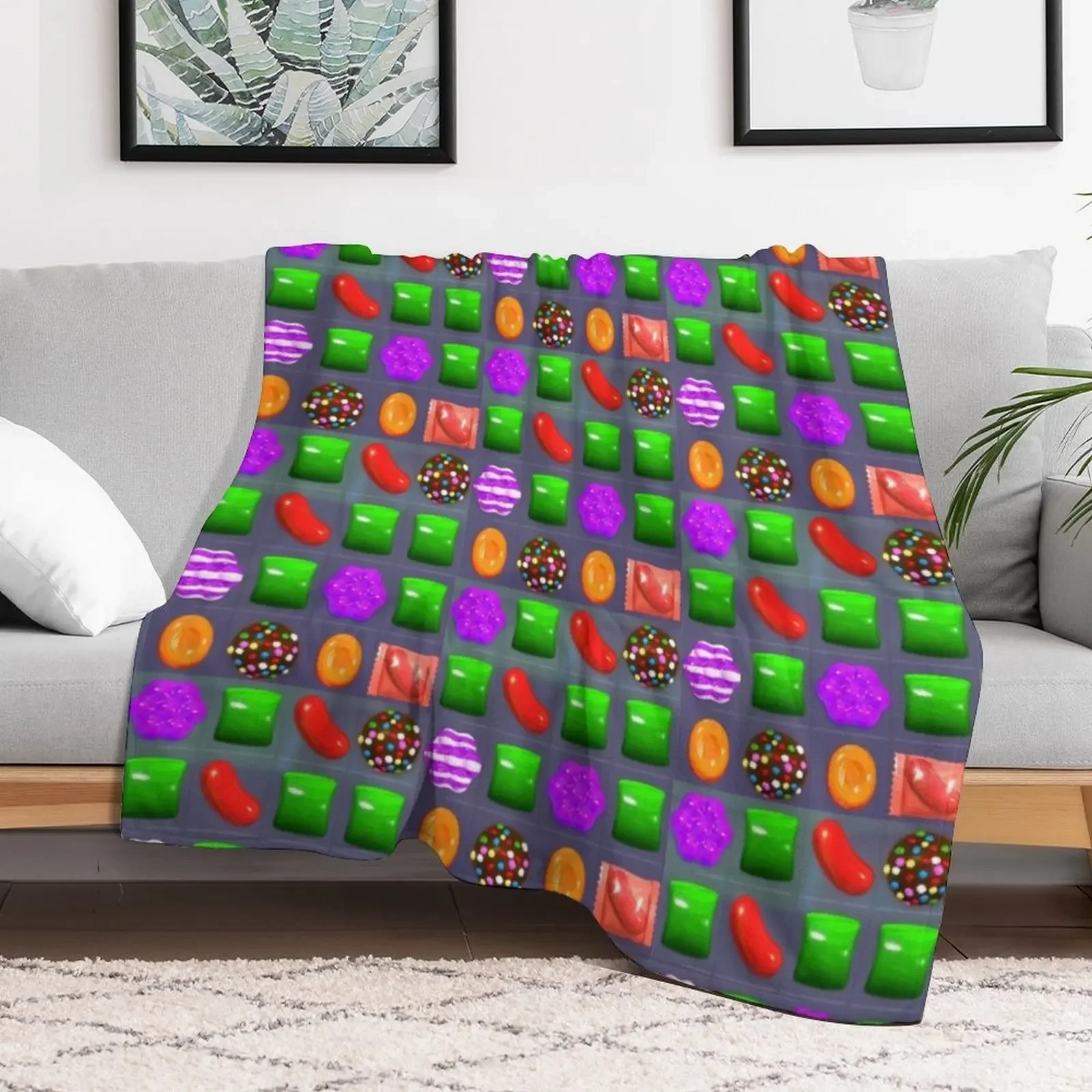Candy Combo Candy Crush Throw Blanket All Season Soft Lightweight Blanket for Home