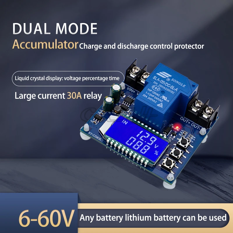 Imagem -03 - Bateria Carregando Descarregando Módulo de Controle dc Tensão Proteção Undervoltage Power Loss Protector Xy-cd63 30a dc 660v
