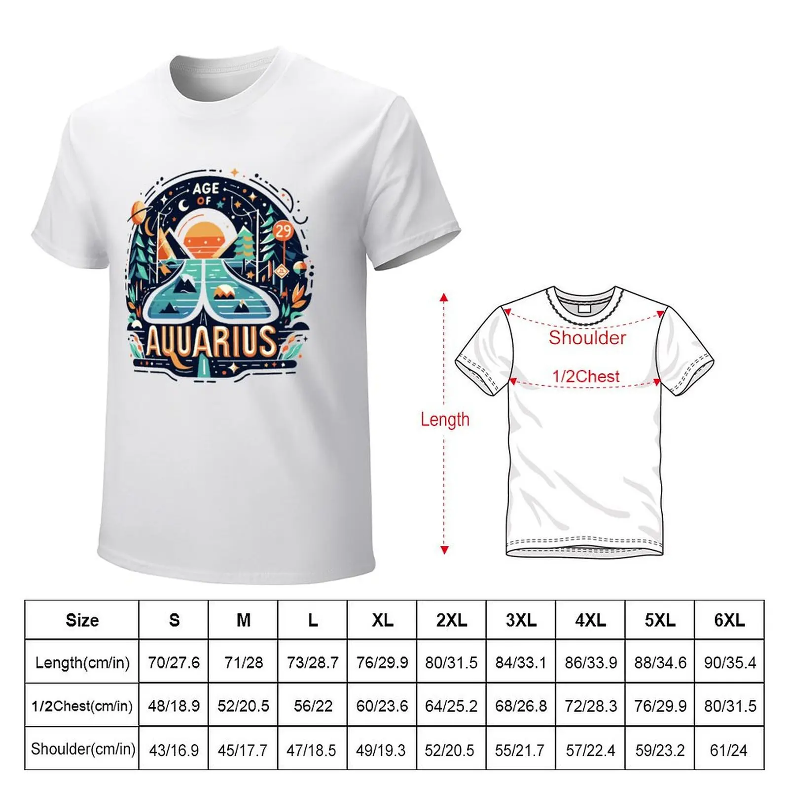 the Age of Aquarius T-Shirt sweat Aesthetic clothing korean fashion workout shirts for men