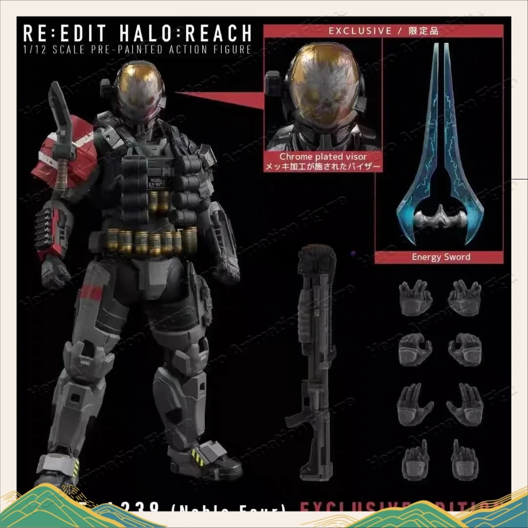 1/12 Scale Halo Action Figure - Emile-A239 Spartan-B312 Room Decoration Toy For Kids Christmas Gift Collectible Handmade Mode