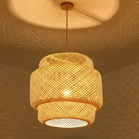 Popular Modern Style Pendant Light Handmake Bamboo Hanging Lamps for Dining Room Living Room Decor Loft Luminaire Hanglamp