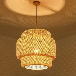 Popular Modern Style Pendant Light Handmake Bamboo Hanging Lamps for Dining Room Living Room Decor Loft Luminaire Hanglamp