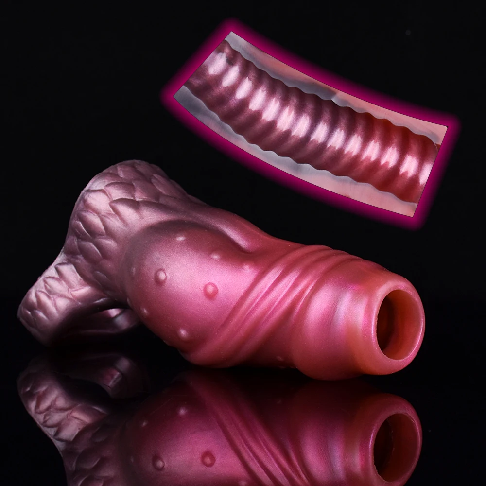 

Silicone Large Knot Penis Sleeve Sex Toys For Men Fantasy Dildo Sheath Male Masturbator Ribbed Inside Cock Enlargement