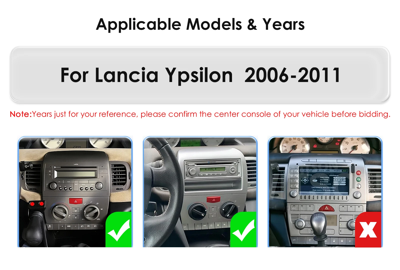 Image 3: Autoradio AURAAI 2K sans fil CarPlay Android 13 pour Lancia Ypsilon 2006-2011 avec ADAS, caméra 360°, 4G, WIFI6, BT, 3D UNISOC 7870