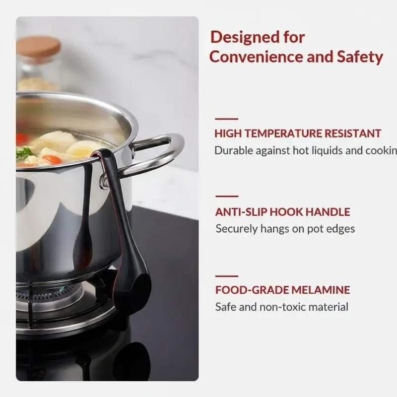 New！2pcs Japanese Style Melamine Red Black Soup Spoon Long Handle Simulated Ceramic Ramen Spoon Drop-resistant Heat-resistant