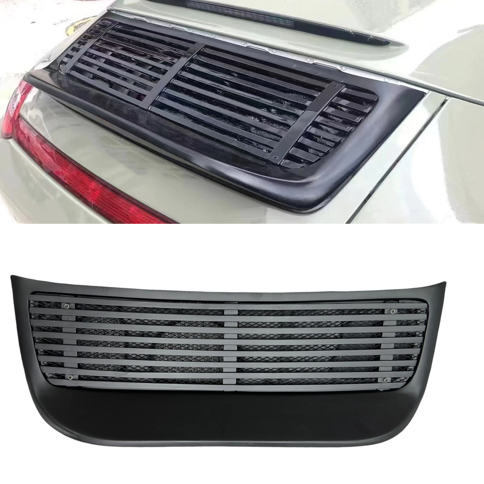 

Matte Black Rear Trunk Lid Spoiler Wing Grille Splitter Grill For Porsche 997 997.1 997.2 911 Carrera Speedster Targa 2005-2012