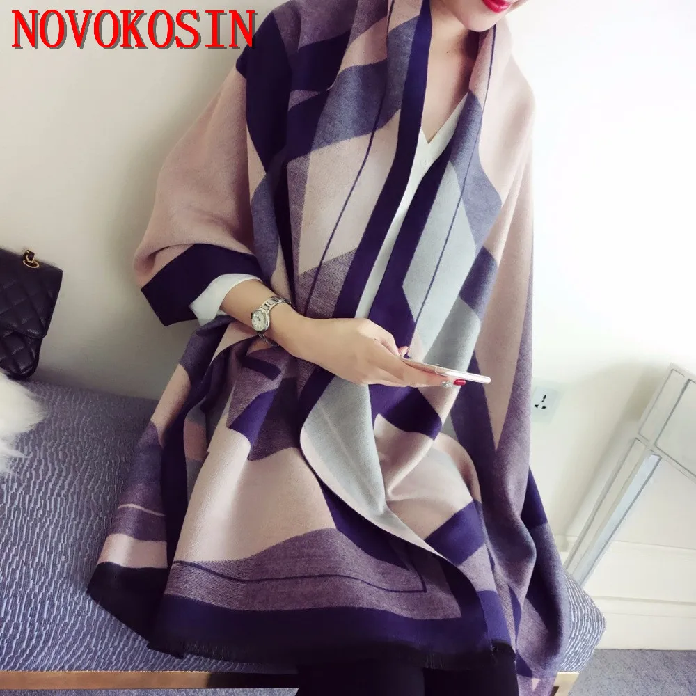 

5 Colors New Women Winter Plaid Cashmere Warm Scarf Multicolor Alphabet Women Rhombic Shawl Echarpes Foulards Cachecol Hot Wrap