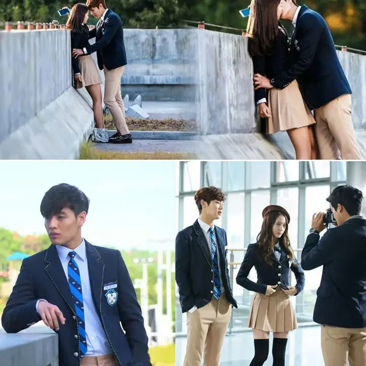 한국 The Heirs Lee MinHo 고등학교 교복 세트, 학술 스타일, 가을 스몰 재킷, 남녀공용 한국 교복