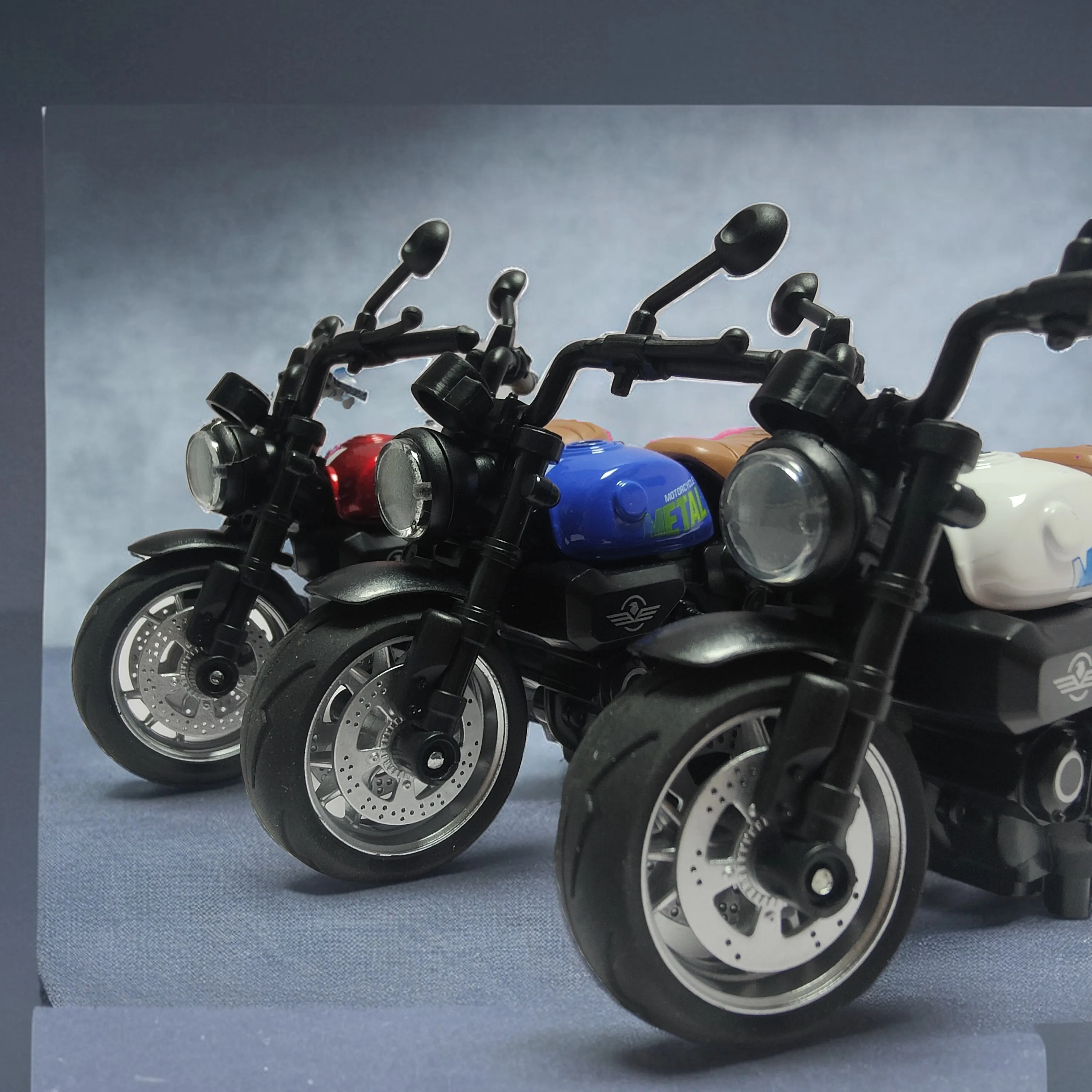 لعبة مجسمة للدراجة النارية 1:12، سيارة لعبة أطفال قابلة للسحب، هدية تزيين المنزل لعيد الميلاد وأعياد الميلاد #1