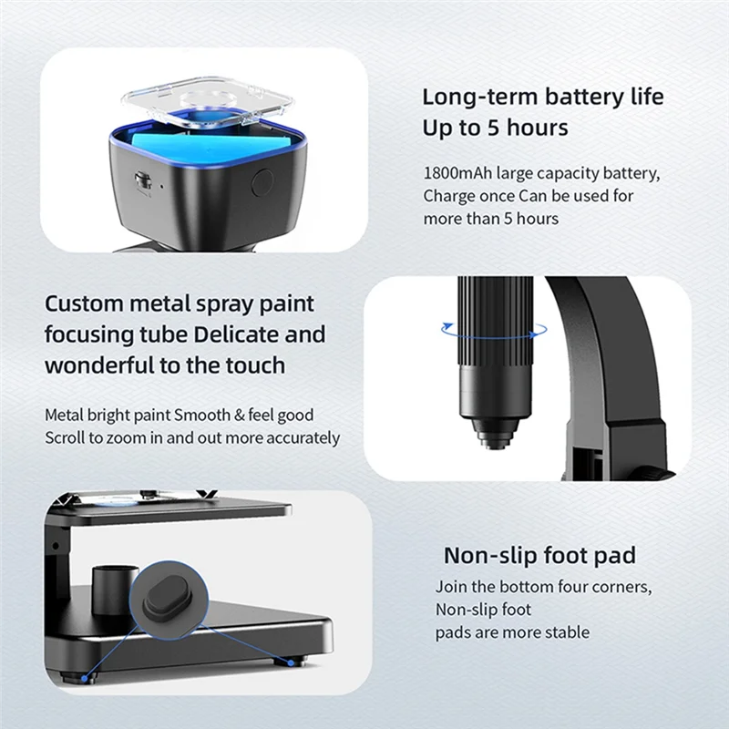 

2000X Biological Digital Microscope Wifi USB Microscope with Digital & Microbial Lens with 11 Adjustable LED