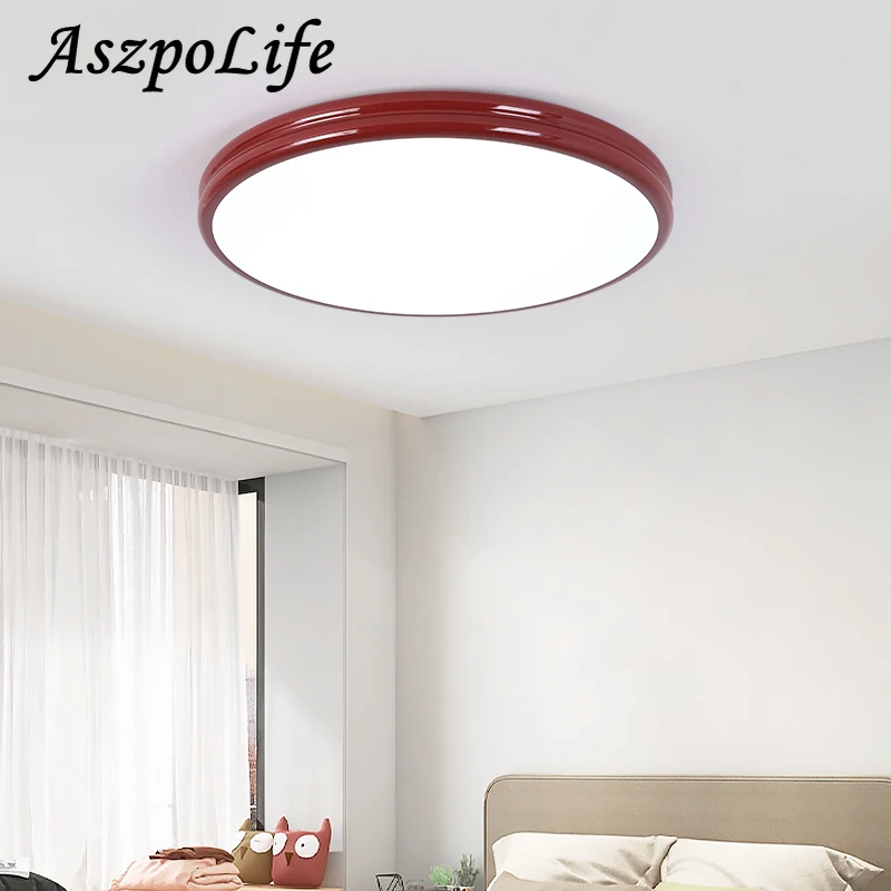 Inteligente moderno LED luz de teto, Macaron design, iluminação interior, luminárias circulares, cor correspondente, casa cheia, disponível