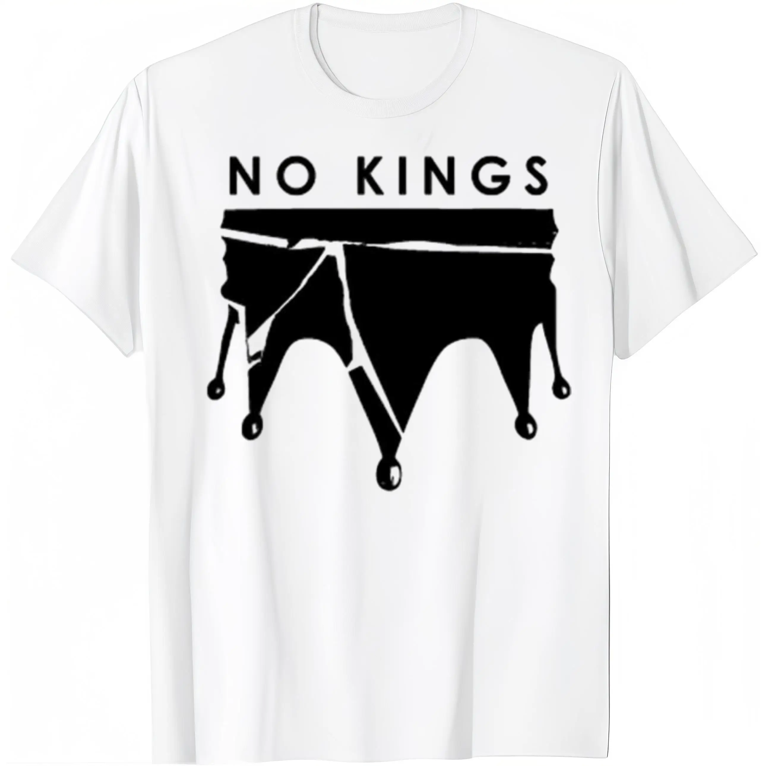 

No Kings T-Shirt, Anti-Monarchy Punk Graphic Tee, Funny Anarchist Streetwear Top, Unique Anti-Authority Gift for Men Women