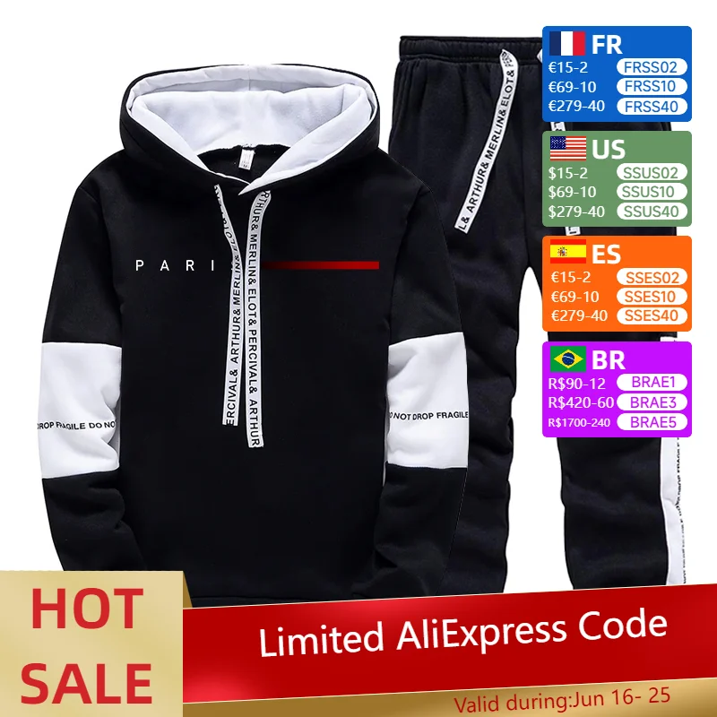 

Men's Hoodie & Joggers Sportswear Set US-Korean Street Fusion All-Season Athleisure Letter Print Comfort Casual Sports Outfits
