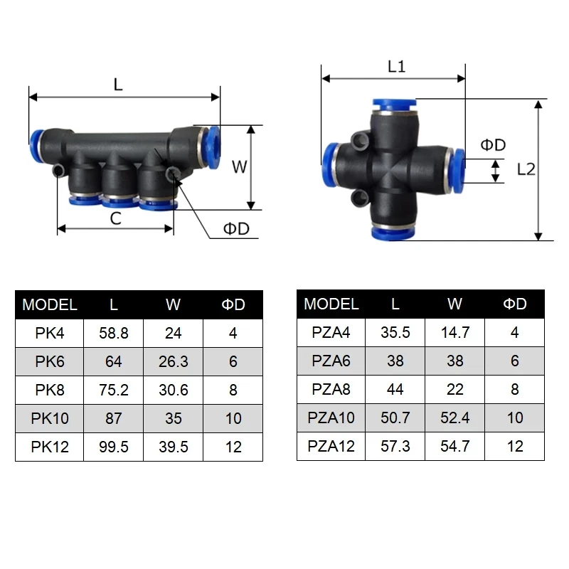 1PCS Pneumatic Fitting Pipe Connector Tube Air Quick Fittings Water Push In Hose Couping 4mm 6mm 8mm 10mm 12mm 14mm PU PY PK