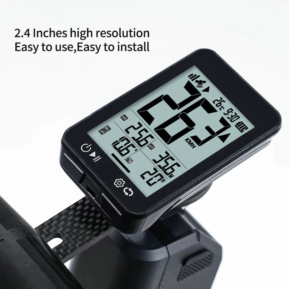 New Wireless Bike Computer USB-C Rechargeable Waterproof GPS Speedometer Odometer Bicycle Computer with Backlight Holder