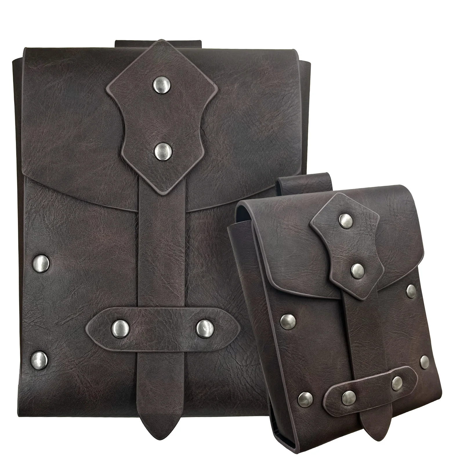 2 Pcs Medieval Faux Leather Pouch Pu Leather Medieval Belt Pouch Portable Dice Pouch Vintage Medieval Belt Bag