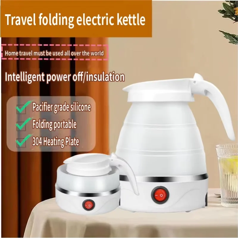 Travel Kettle Electric Small Foldable Portable Kettle,Silicone Collapsible Heating Water Boiler Tea Pot for Camping