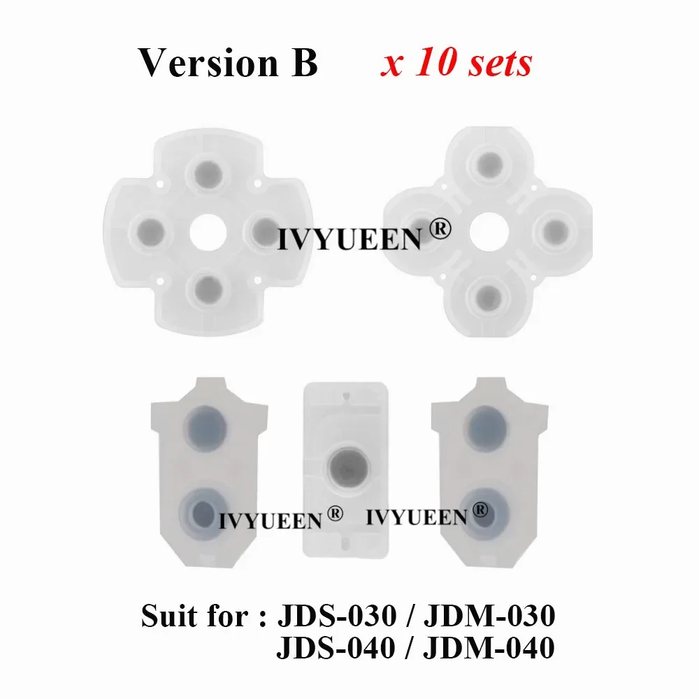 IVYUEEN 10 Sets Rubber Conductive Adhesive Button Pad Keypads for Sony PlayStation Dualshock 5 4 PS4 PS5 Controller Gamepad