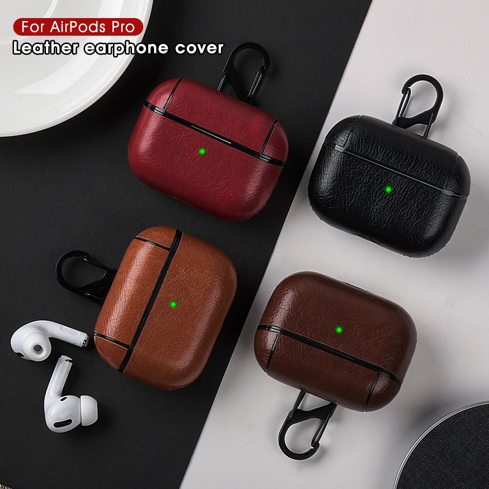 50 Retro Leather Bag For Apple AirPods Pro Bluetooth Wireless Earphone Case Cover For AirPods Pro Funda Cover Charging Box Cases