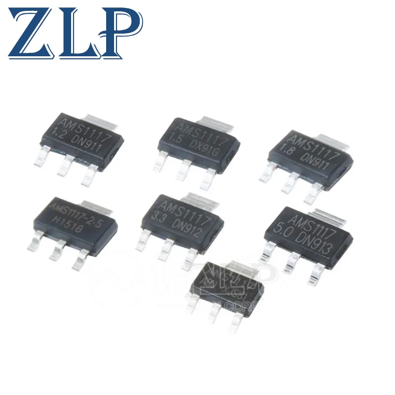 100PCS/LOT IC REG LIN AMS1117 1.2V 1.5V 1.8V 2.5V 3.3V 5V ADJ SOT223 1117 Voltage Regulator LM1117