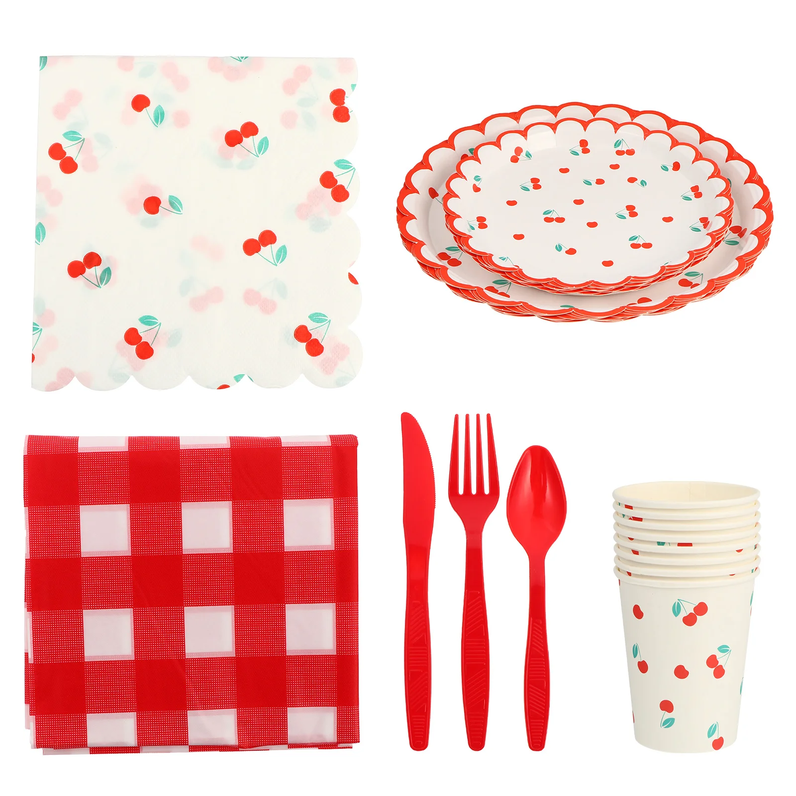 Party Strawberry Paper Pallet Fruit Tableware Cup Water Proof Kit Dinnerware Baby