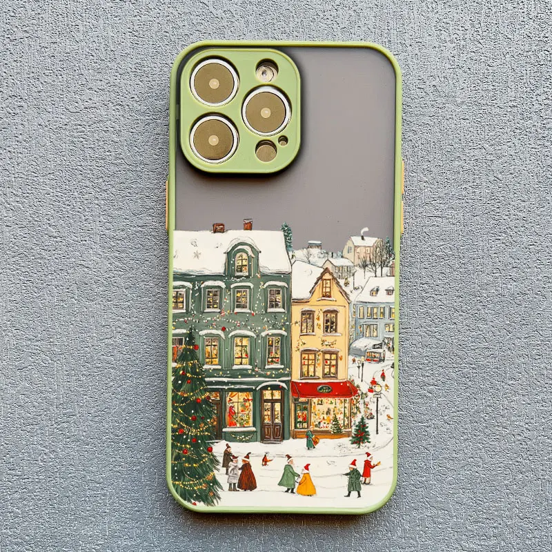 Ins Cartoon-Weihnachtsstil-Telefonhülle für iPhone 17 16 Pro Max 15 14 13 12 11 Pro Max XR XS X 16 Plus Straßenbild-Telefonabdeckungen – Detail 9